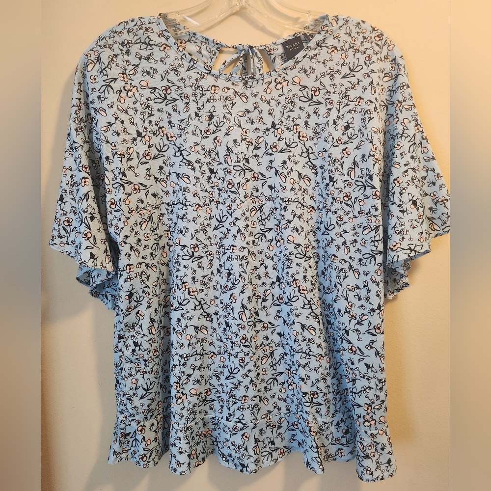 KAARI blue Floral Print Women's Top